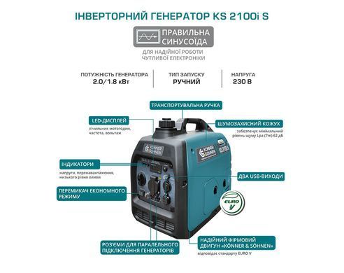 Инверторный генератор KS 2100i S